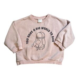 Zara Pink Sweatshirt Soft Crewneck Casual